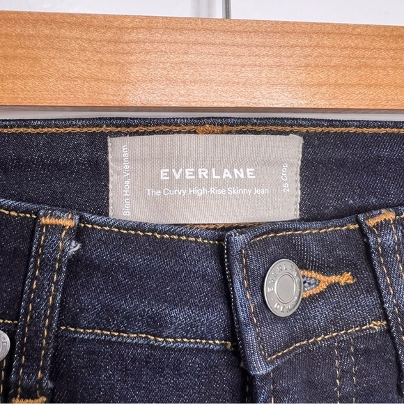 EVERLANE The Curvy High Rise Skinny Dark Wash Jeans - Picture 4 of 7
